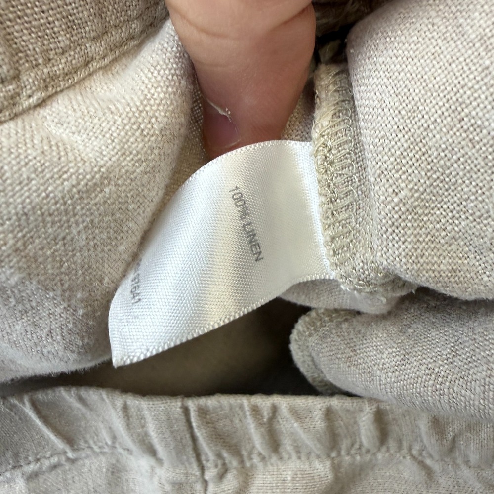 J Jill Pants Womens XL Beige Love Linen Wide Leg Crop Pull On Lagenlook Resort - Picture 4 of 8